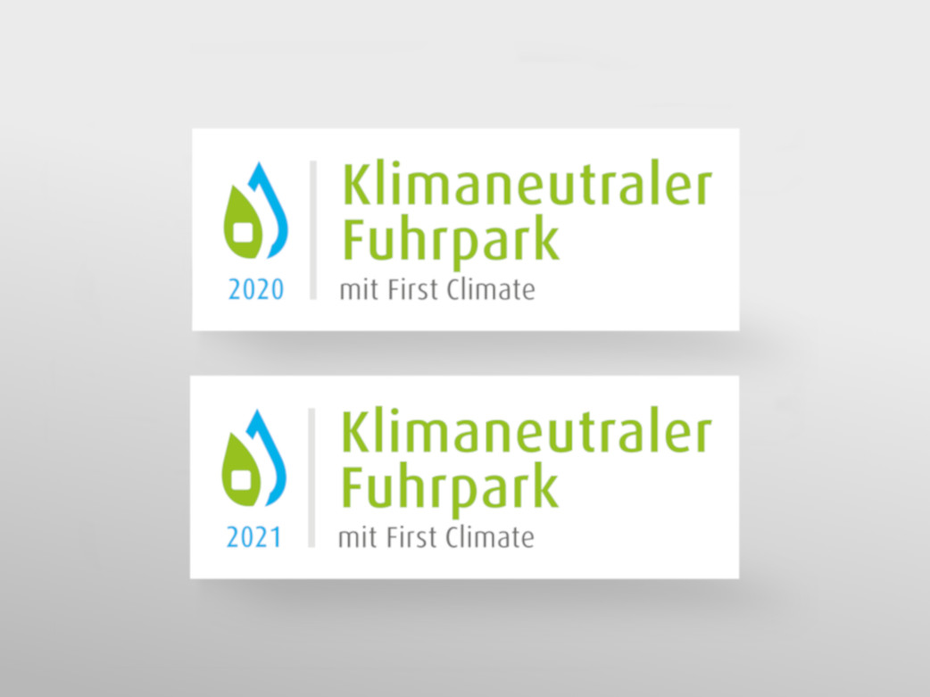 Zertifikat von Weber zum klimaneutralen Fuhrpark