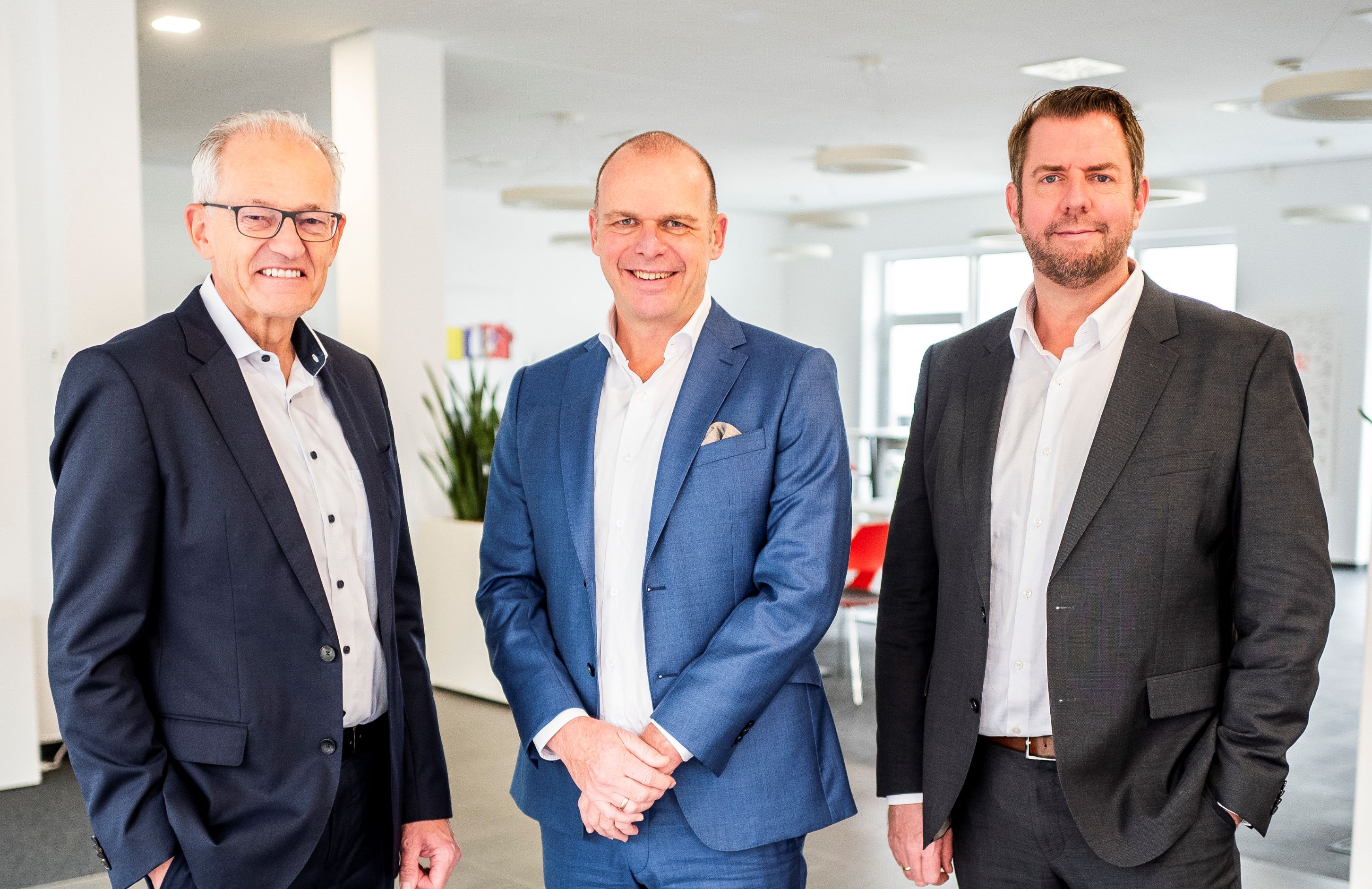 Zukunft gemeinsam gestalten: v.l. Dr. Thomas Zipp, Gesellschafter und Vorsitzender des Beirats, CEO Andreas Becker sowie der neue CFO Dirk Gehrmann.